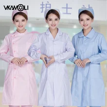 Vkamoli осень-зима Дамский медицинский Халат медицинский лабораторный халат доктор тонкая разноцветная форма медсестры, медицинская одежда комбинезон