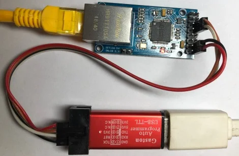 Сетевой модуль CH9121 UART к серверному модулю Ethernet MCU