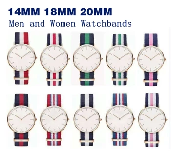 

1pcs 14 18 20mm Brand Army Sport nato fabric Nylon strap accessories Bands Buckle belt For 007 James bond Watch Bracelet black