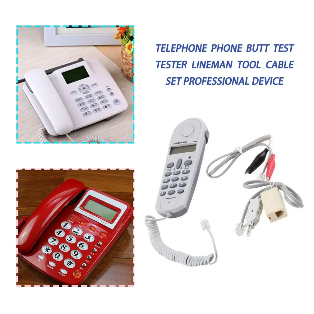 Telephone Phone Butt Test Tester Lineman Tool Network Cable Set Network Cable Tester with Connectors and Joiner Drop Shipping