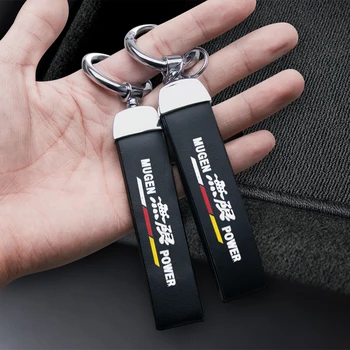 

New Car Styling leather Decoration Keychain Key Chain Ring For Honda Mugen Civic Accord CRV Hrv Jazz CR-V Auto Accessories