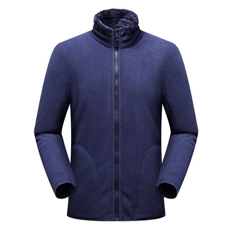 Men's Polar Fleece Warm Jacket Male Top Outdoor Jacket Liner Plus Fleece Autumn Winter Cardigan Double-sided Fleece Sweater 5XL