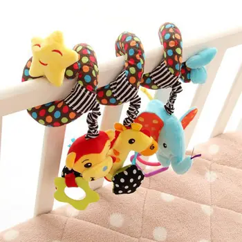 

Cute Baby Spiral Soft Rattles Toy Car Seat Cot Crib Activity Animal Rattle Plush Toys Gift Girl Boy