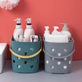 

New Home Hollow Portable Bath Basket Storage Basket Kitchen Hanging Basket Storage Bin Toy Box Soap Holder Bathroom Organizer