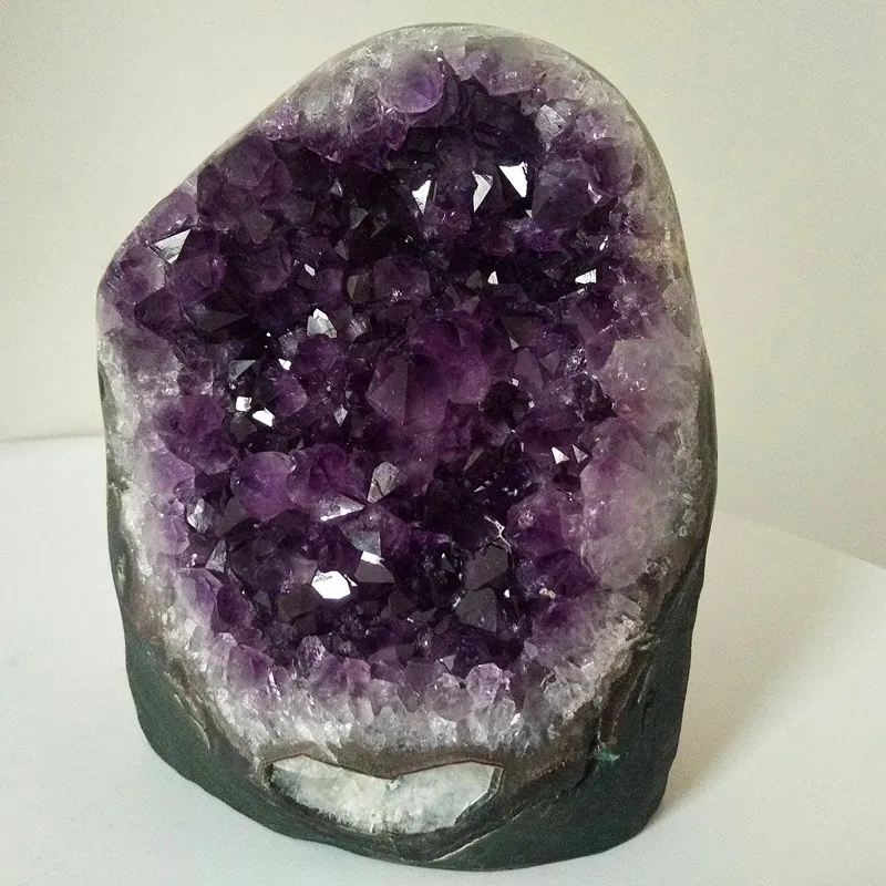 High quality Uruguay stone amethyst geode crystal quartz cluster home decor display amethyste pierre naturelle