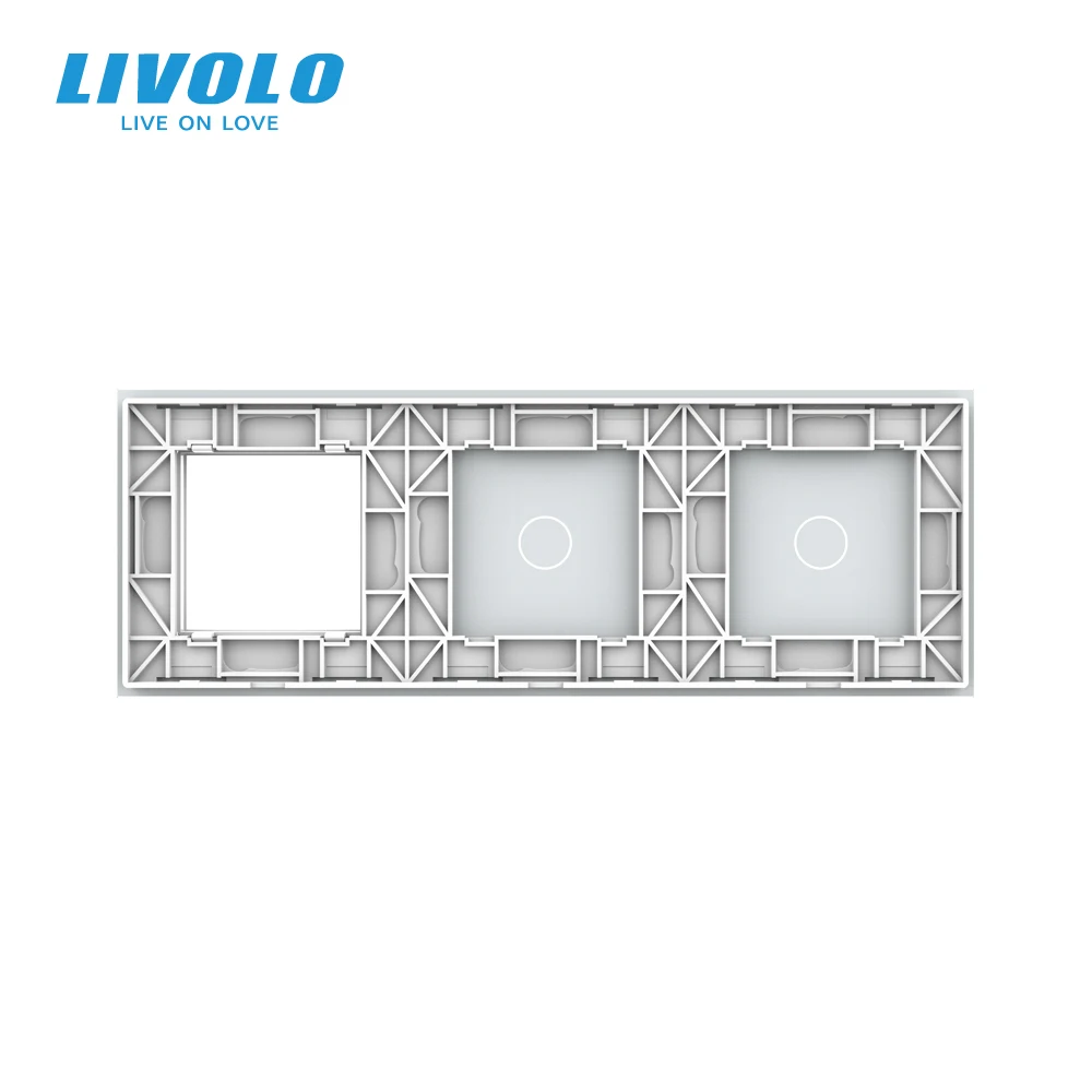 Стеклянная панель с белым жемчугом 222 мм * 80 мм|livolo eu standard|livolo white euglass panel |