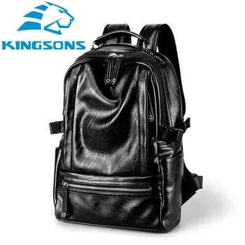 

Waterproof PU Leather Backpack Men Shoulder Bags Large Capacity Casual Travel Laptop Backpacks Students School Bag For Teenager
