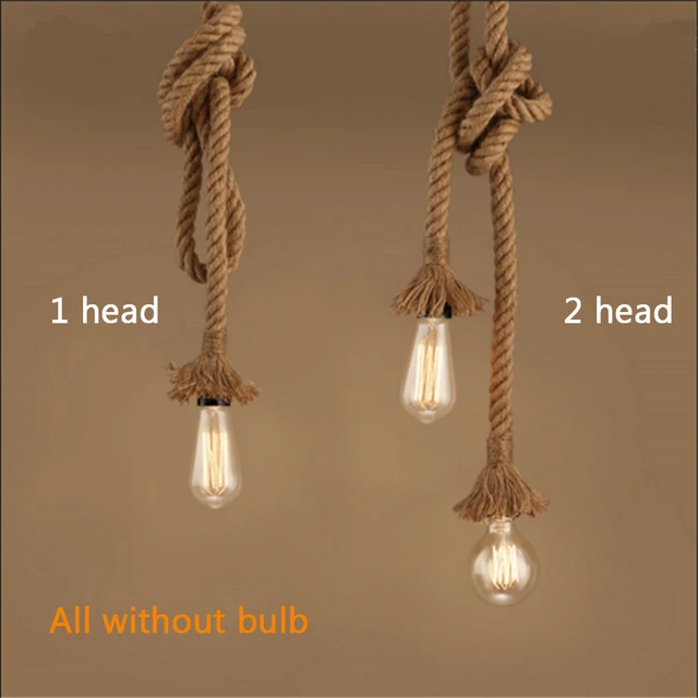 suspension lumineuse d'intérieur câble en corde jute 230V pour plafond