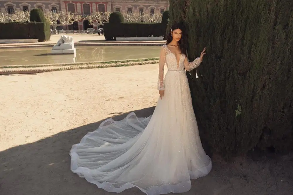 same as pic Бальное платье Свадебные платья Кружева блестки аппликация Bling латерн рукав Vestido De Noiva индивидуальный заказ свадебное платье - Цвет: same as pic
