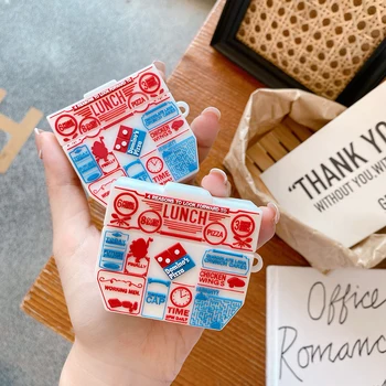 

Brand Pizza Fashion Label Logo 3D Case for AirPods 1 2 Pro Charging Box Soft Silicone Wireless Bluetooth Earphone Protect Cover