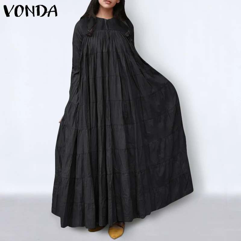 Elegant Lady Dress 2021 VONDA Women Party Sundress Bohemian Holiday