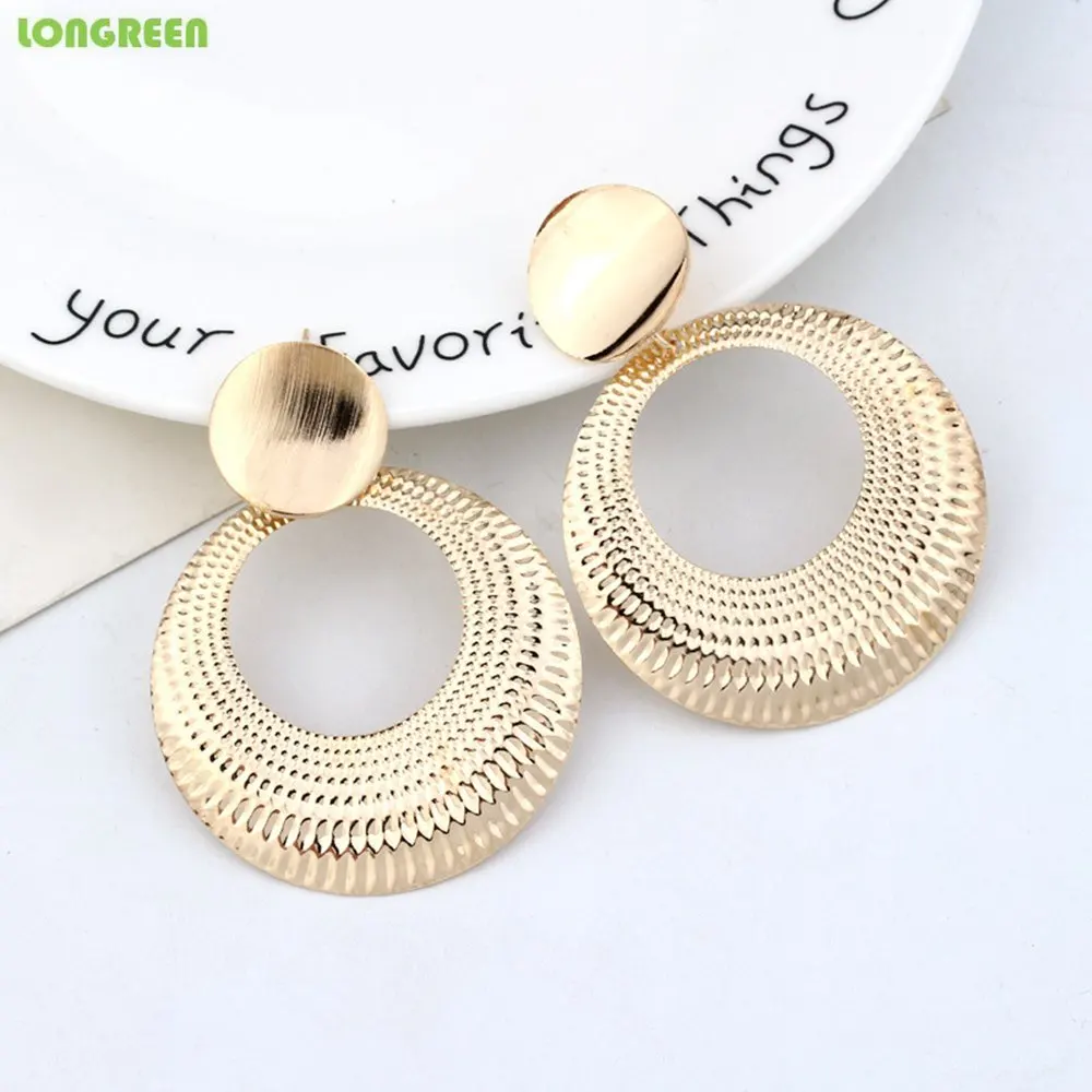Metal Simple Stylish Geometric Round Unique Earrings For Women Girl Gifts Stainless Steel Earrings Set De Aretes Orecchini Donna