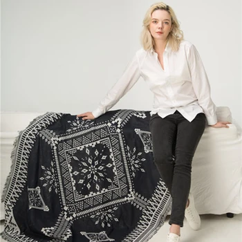 

Bohemian Knitted Chair Lounge Blanket On The Bed Plaid Tapestry Bedspread Women Outdoor Morocco Camping Beach Sandy Towels Cape