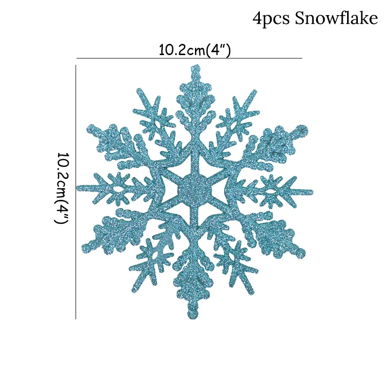 WEIGAO 4 шт. мерцающие рождественские орнаменты снежинки Рождественская елка подвесное украшение для дома натальный год Noel Декор Navidad - Цвет: 4pcs Snowflake