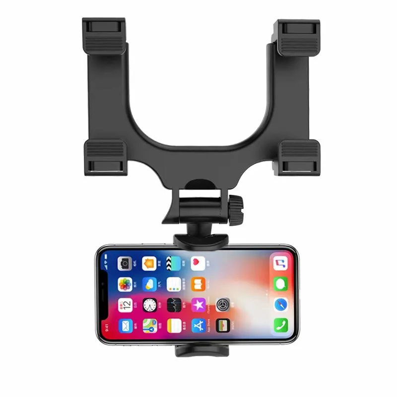 cell phone stand holder Syrinx Car Rearview Mirror Phone Holder Mount Stand for IPhone XS X Xr Xiaomi Samsung Adjustable Smartphone Bracket Cell Support mobile phone stands for vehicle Holders & Stands