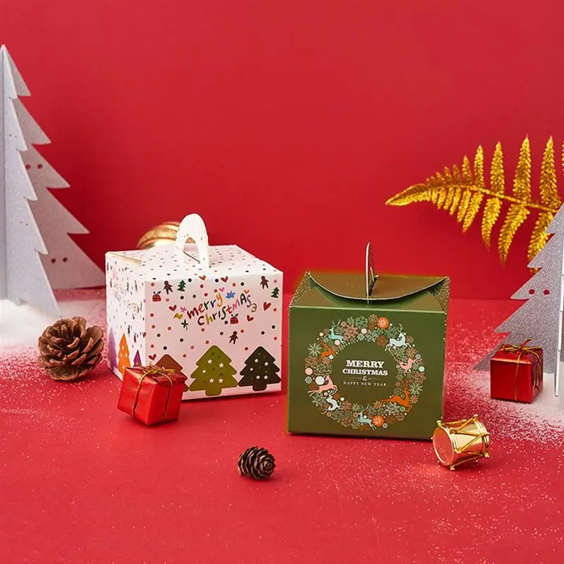 50 шт. Chritsmas Подарочная коробка Упаковка для яблока коробки высокого качества рождественские подарочные коробки для конфет рождественские принадлежности домашний магазин A35