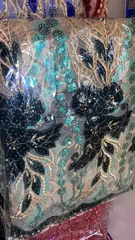 

Very soft Blue velvet Latest African Cord Lace Fabrics High Quality 2020 Nigerian Lace Fabric For Wedding African Lace Fabric