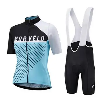

Morvelo women summer cycling jersey set bike tights bib shorts high quality anti-skid belt triathlon suit ropa ciclismo mujer