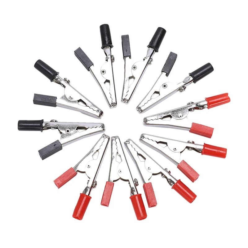 

SODIAL(R) 10 Pcs 50mm Plastic Handle Test Probe Metal Alligator Clips