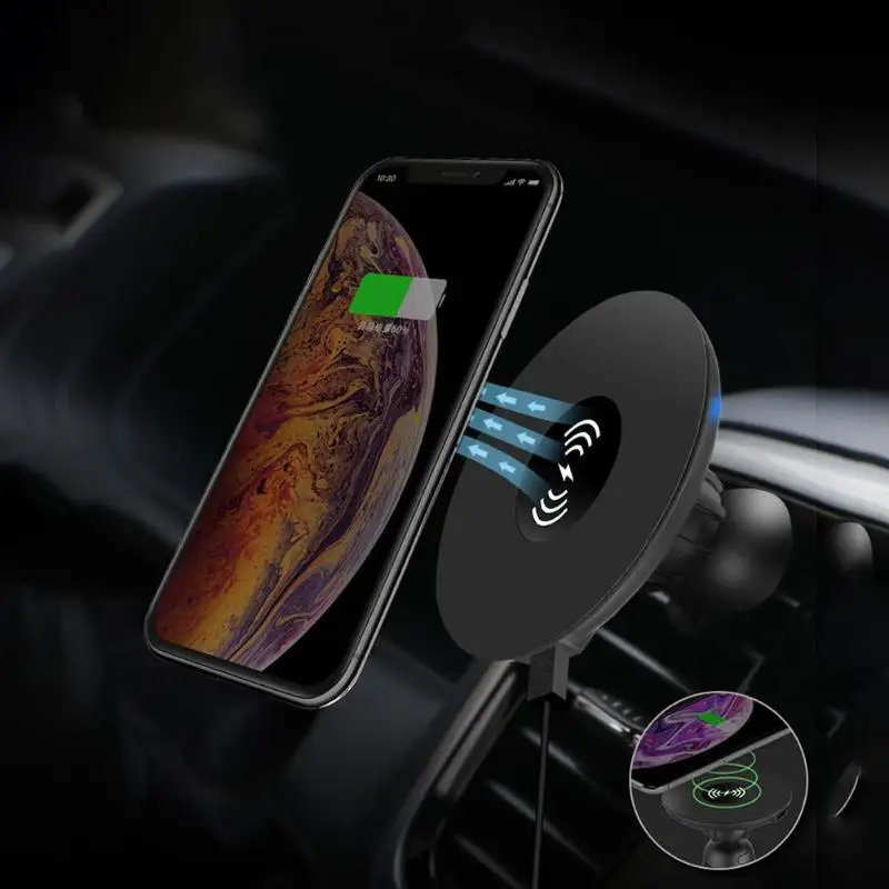 360 Вращающийся Автомобильный держатель для беспроводного зарядного устройства с несколькими устройствами, свободное видение 10 Вт, зарядка на вентиляционное отверстие, крепление для телефона