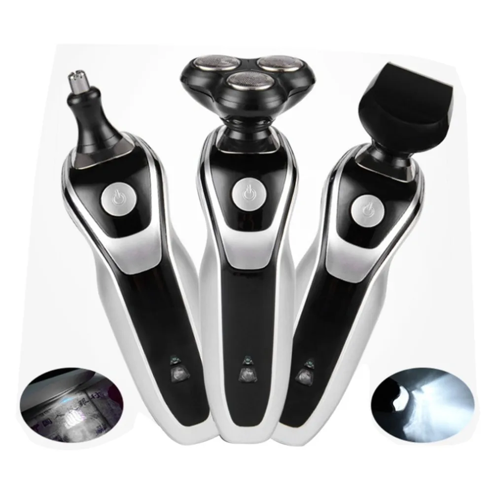 5-in-1 4D 3 Blades Electric Shaver Waterproof Rotating Electric Razor Beard Clipper Nose Hair Cutter