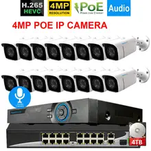 TOPROHOMIE H.265+ 4K 16CH 5MP POE NVR комплект 48V 4MP 2592*1520 безопасности наружная аудио запись POE ip-камера комплект видеонаблюдения