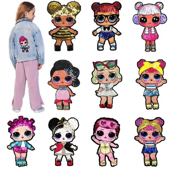 

Cartoon patches Women Fashion Lols doll Girls Lovely Fashion boy doll embroidery patch DIY Garment Decoration Sequins Cloth