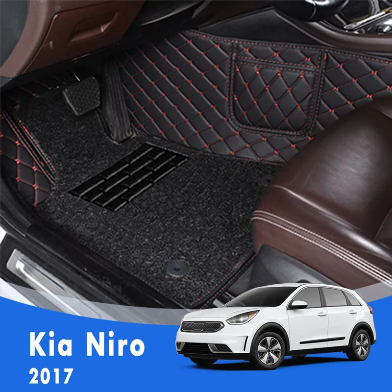 

For Kia Niro 2017 Luxury Double Layer Wire Loop Car Floor Mats Carpets Floor Liner Custom Auto Styling Interior Accessories