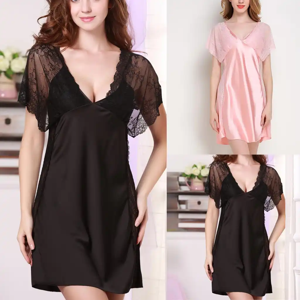 v neck sleep dress