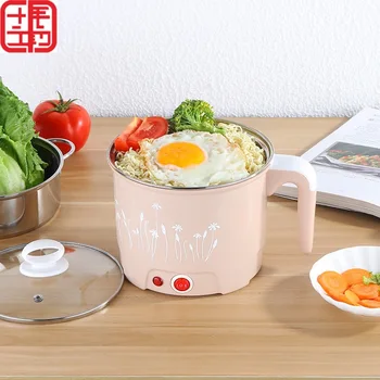 

1 A 2 People Noodle Boiler Korean Style Portable Electric Cooker Capacity Stew Pot Low Power Small Hot Pot with Rice Cooker for