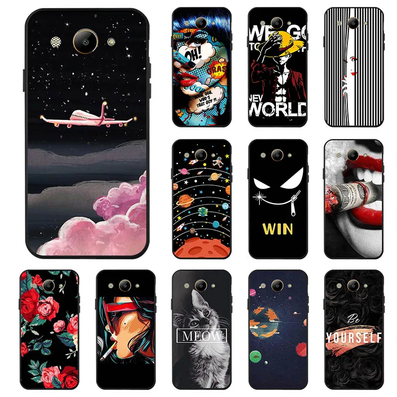 Black Soft Silicone Phone Cover For Huawei Y3 2017 Case / Y5 lite CRO-U00 CRO-L22 U00 5.0&quot Cases |