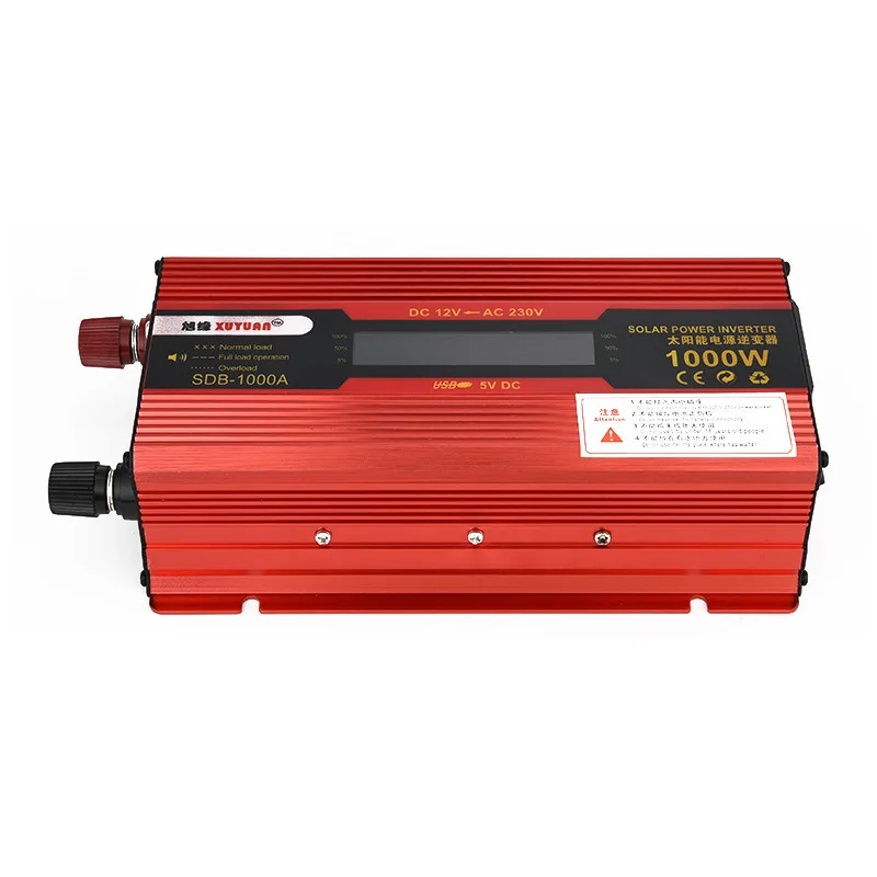 1000W Солнечная Мощность инвертор DC 12/24V дo AC 110/220 V, Модифицированная синусоида преобразователь с ЖК-дисплей Экран для автомобиля Автомобильные инверторы