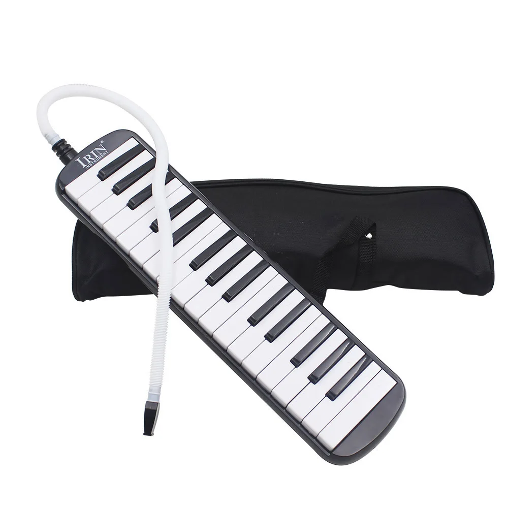 32 клавиши мелодика пианино клавиатура мелодика 5 цветов музыкальный инструмент для любителей музыки начинающих подарок с сумкой - Цвет: Black