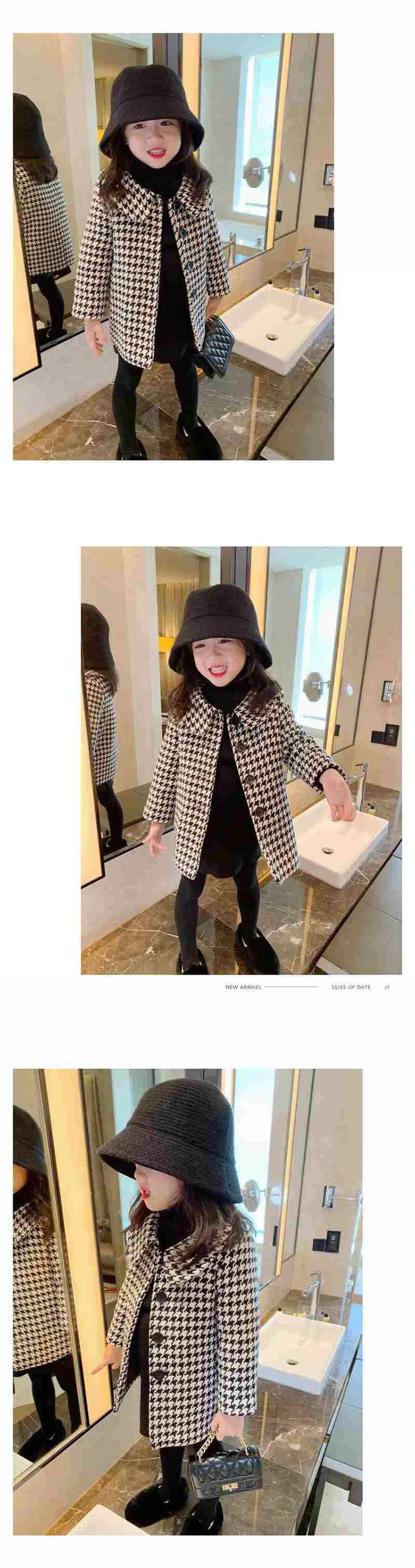 Toddler Girls Jacket Outerwear Plaid Pattern Girl Coats Kids Casual Children's Jackets Winter Autumn Kids Clothing orange bubble coat