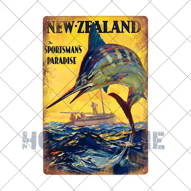 Fish Metal Tin Signs Retro Poster Fishing Site Door Plates Outdoor Decorative Bar Club Iron Wall Plaques Vintage Decor 20x30CM 2181061