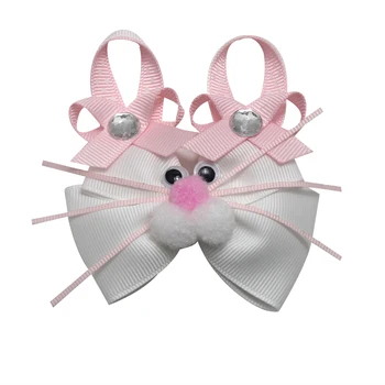 

3-4 inch Easter cute pink rabbit hair bows for girls Hair Clips Hair accessories handmade Hair Barrettes kids gifts heardress