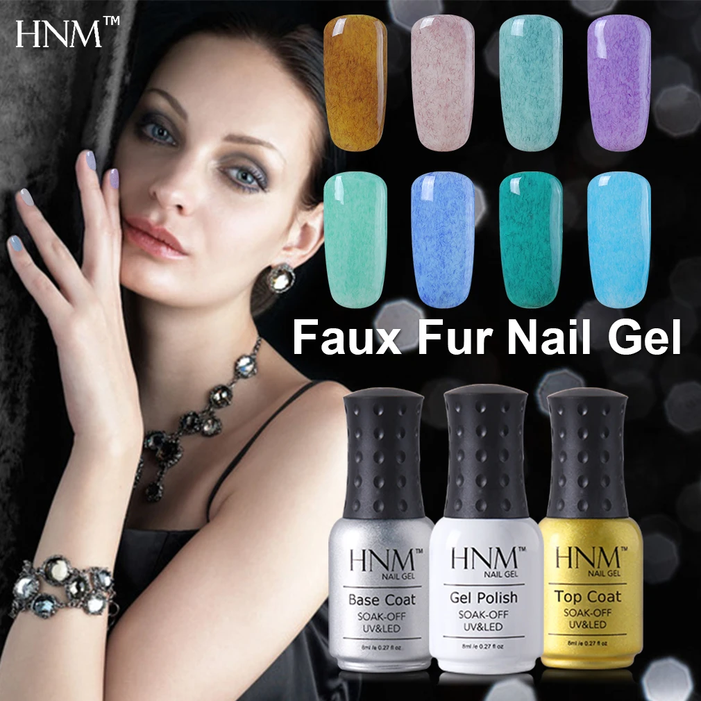 

HNM 8ML Faxu Fur Cat's Eyes Gel Nail Polish Art UV LED Semi Permanent Hybrid Soak Off Gellak Vernish Nail Paint Lucky Lacquer