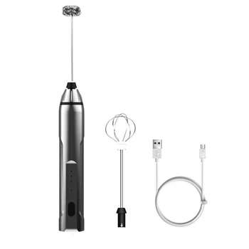 

Rechargeable Milk Frother Handheld Electric Foam Maker with Whisk 3 Speed for Bulletproof Coffee
