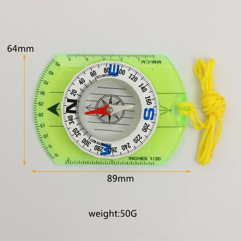 Открытый Компас Карта весы линейка красочный ручной тип акриловый направляющий инструмент с подвесным канатом для альпинизма LQ6506