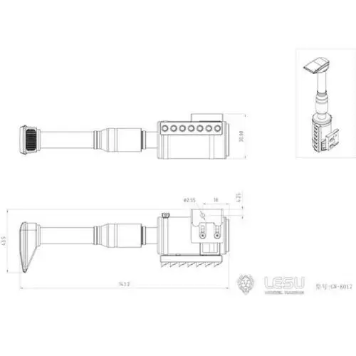 LESU Металлический воздушный фильтр светодиодный дневной свет 1/14 RC DIY Tmy King Hauler тягач TH15078