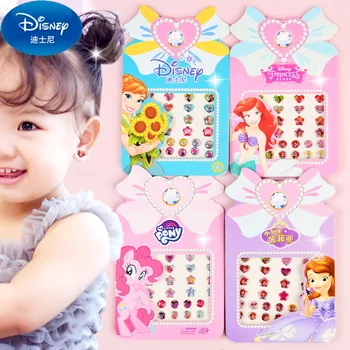 

Disney Girls Princess Frozen Elsa Anna 3D Earrings Stickers Sophia Pony Kids Makeup DIY Toys Phone Decoration Ear Studs Sticker