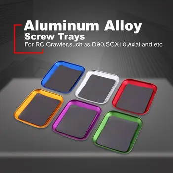 

6PCS Multi-color Aluminum Alloy Screw Tray With Magnetic Storage Tray Model Disk Screw Plate For RC Car Crawler D90