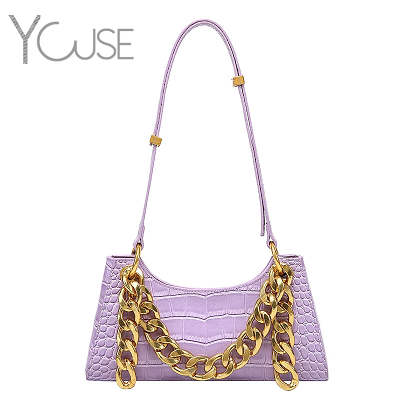 YOUSE Stone Pattern Sexy Shoulder Bags Alligator Chain Baguette HandBag 2021 Fashion Classic Delicate Texture Crossbody Tote | Багаж и