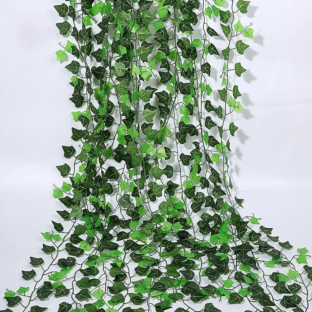 

1Pcs 230Cm Green Silk Artificial Hanging Leaf Garland Plants Vine Leaves Diy For Home Wedding Party Bathroom Garden Decoration