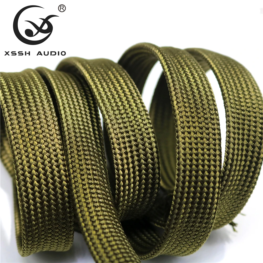 Luva de Poliamida de Algodão Verde Alta Densidade Faça Você Mesmo Hifi Speaker Power Audio Wire Amortecedor Bainha de Cabo Trançado 10m 20m - Image 4