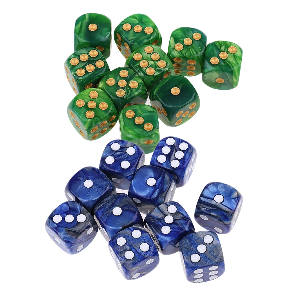 20 Pieces Dice Set D6 Dice for D&D MTG Role Playing Game Player Toys