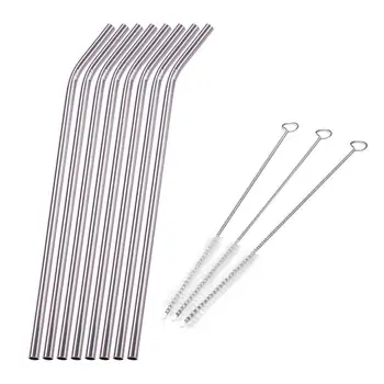 

Straw Kit Fruit Juice Curved Reusable Eco-friendly Event Bend Birthday Wedding Drinking 8pcs Milk Tea Brush Set Cleaner