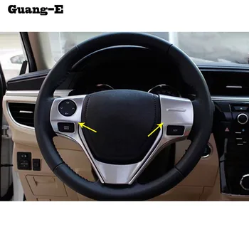 

Car stick cover ABS Chrome Steering wheel inner Kit switch trim lamp frame panel For Toyota Corolla Altis 2014 2015 2016