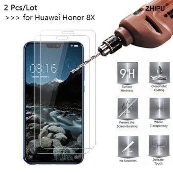 

2Pcs 2.5D 0.26mm Tempered Glass For Huawei Honor 8X honor8X 6.5 inch Screen Protector protective film For Huawei Honor 8X