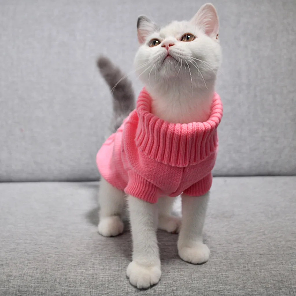 Рождественская одежда для домашних животных, котов для маленьких кошек, Сфинкс, зимние теплые вязаные костюмы со свитером для кошек, пальто, куртка для питомцев, кошек, собак